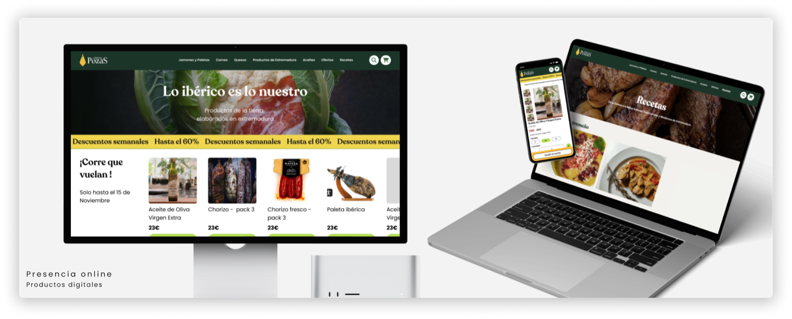 Cárnicas Pozas redesigned store on desktop and mobile