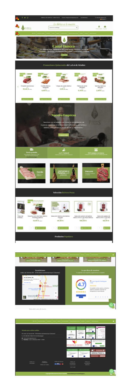 Cárnicas Pozas old website — full‑page capture