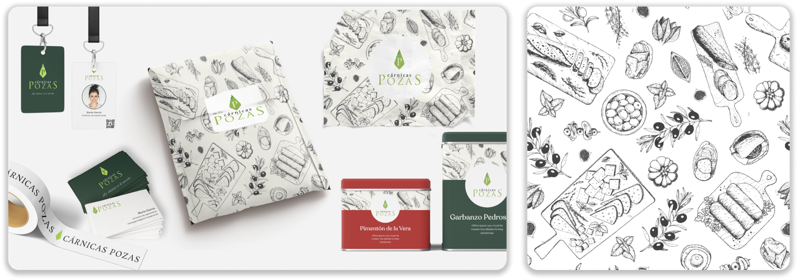 Cárnicas Pozas packaging and collateral