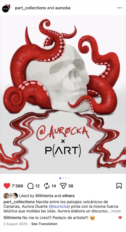 Der @aurocka × P(ART) Collaboration-Post auf Instagram