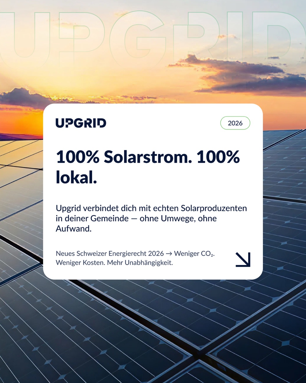 UPGRID Feed-Anzeige — günstigerer Strom aus deiner eigenen Gemeinschaft