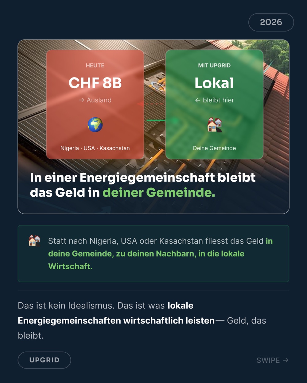 Das Geld bleibt vor Ort